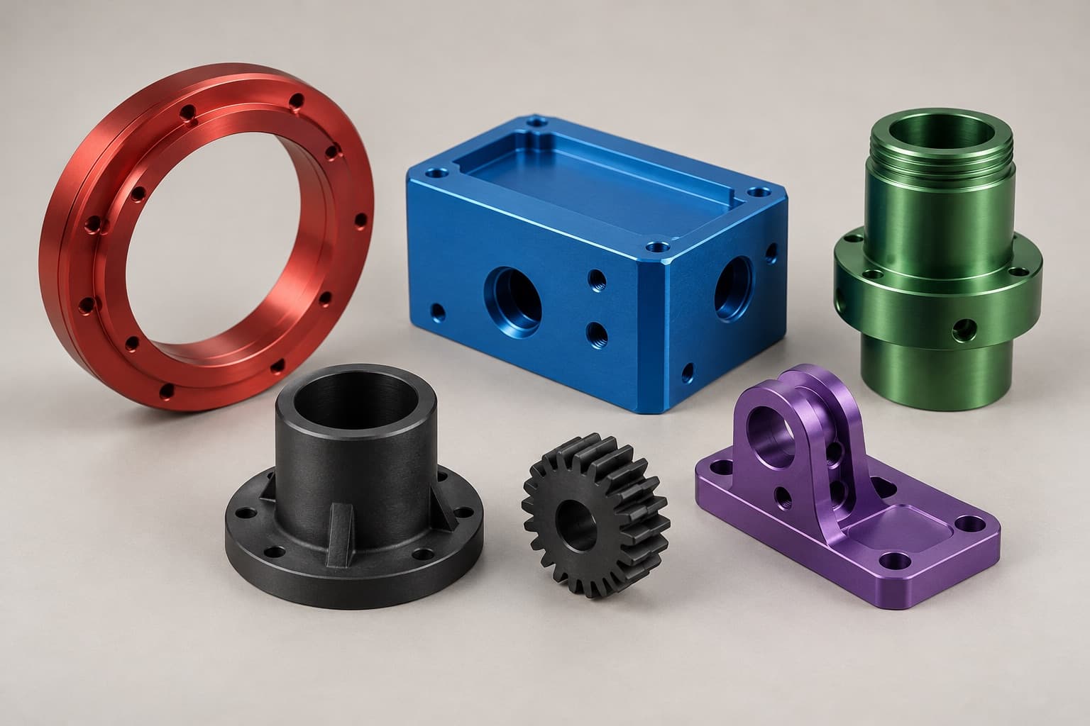 AI-generated material illustration representing aluminum and engineering plastics