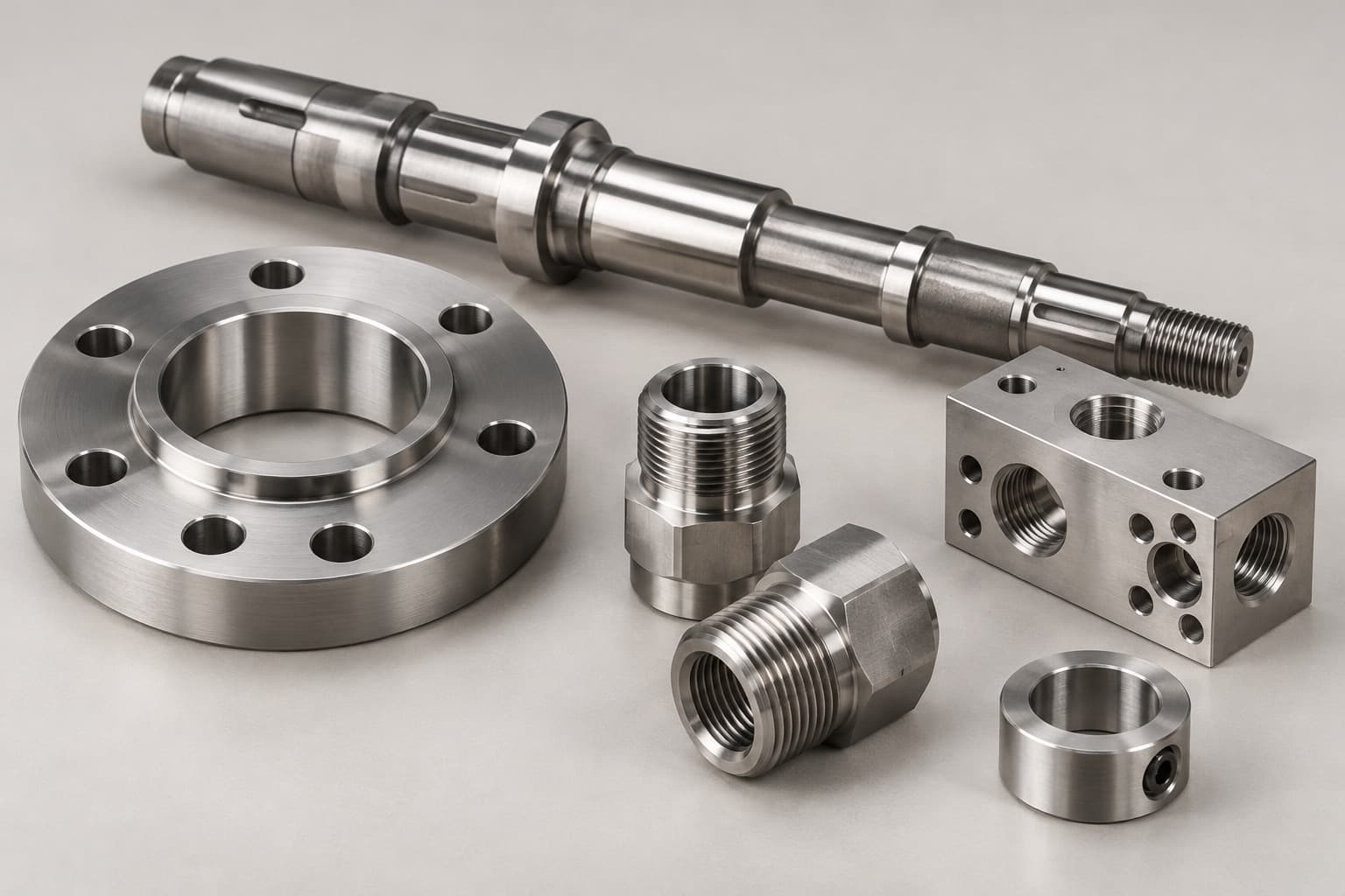 AI-generated material illustration representing stainless steel and special alloys