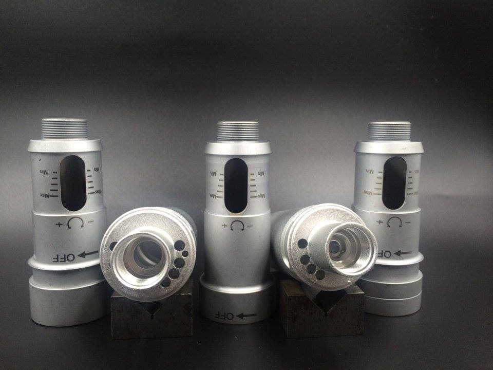 Threaded cylindrical housings with side openings and surface markings